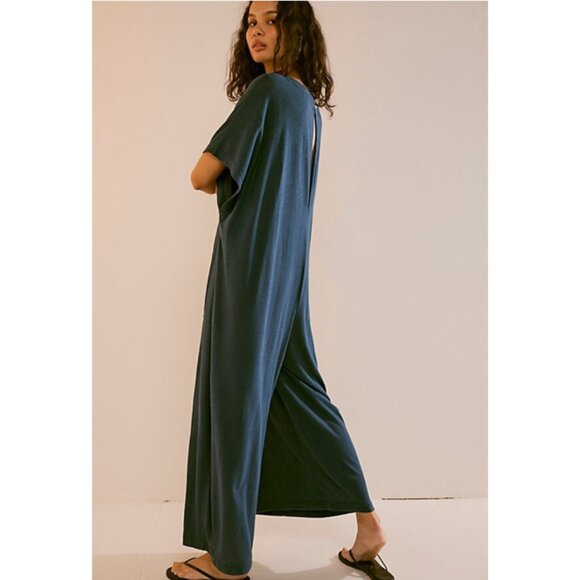 FREE PEOPLE Luster Linen Onesie in Black - Picture 7 of 10